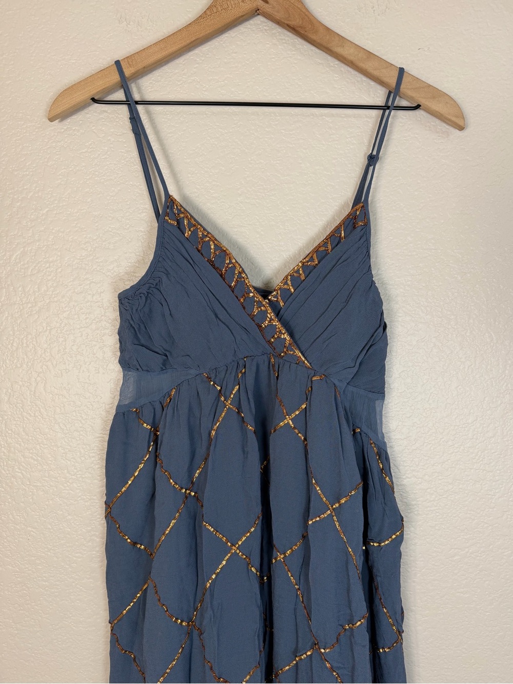 Free People Smoke & Mirrors Chiffon Embellished Maxi Dress size 10 RARE - Picture 6 of 13